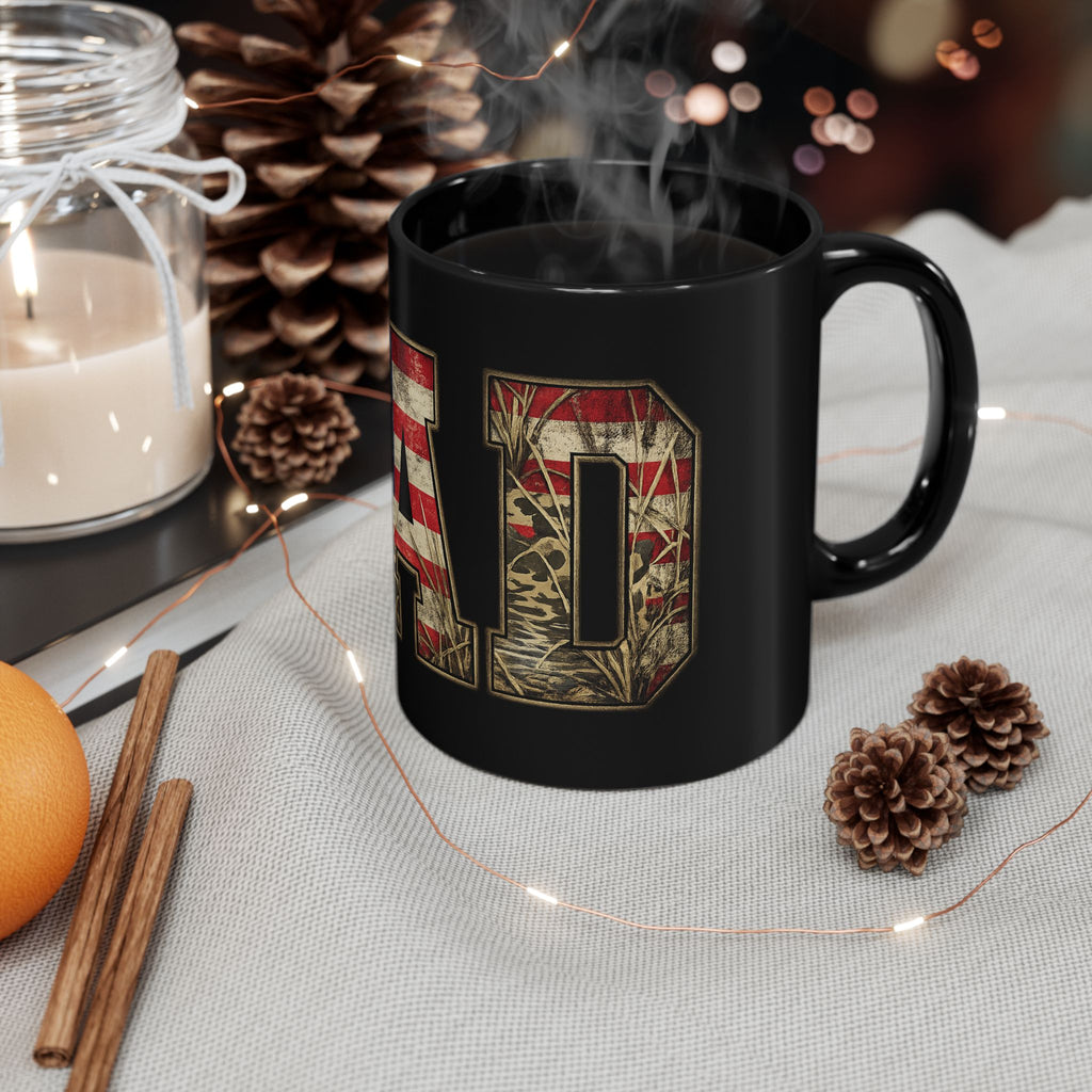 Dad Flag Mug — American Flag Camouflage Coffee Cup (11oz & 15oz)