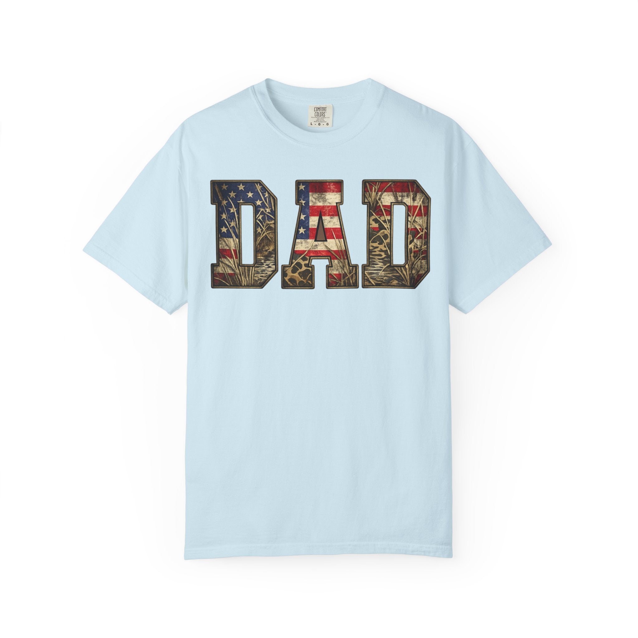 Dad Patriotic T-Shirt — American Flag & Camo DAD Tee (Father's Day Gift)