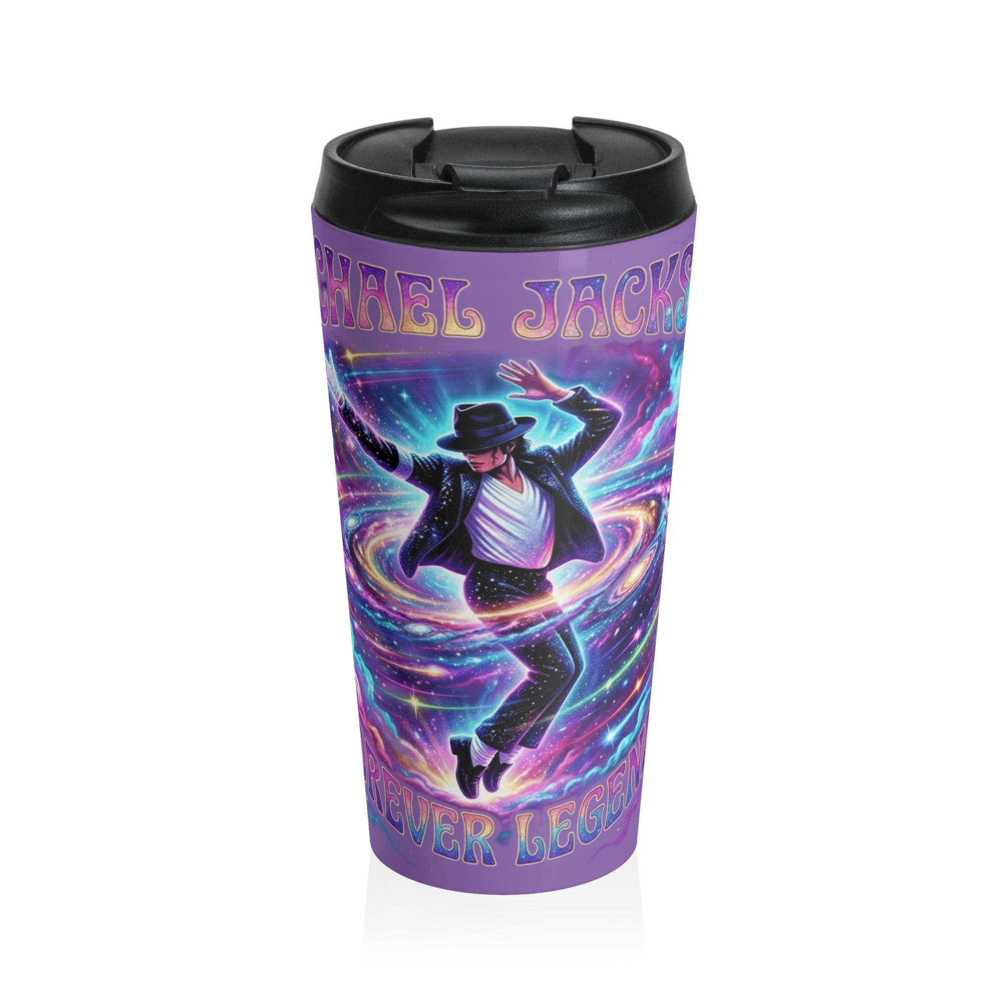 Michael Jackson Tribute Travel Mug — Retro Dance Galaxy Stainless Steel Tumbler