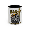 Man of God Lion Cross Mug — Christian Inspirational Coffee Cup (11oz/15oz)