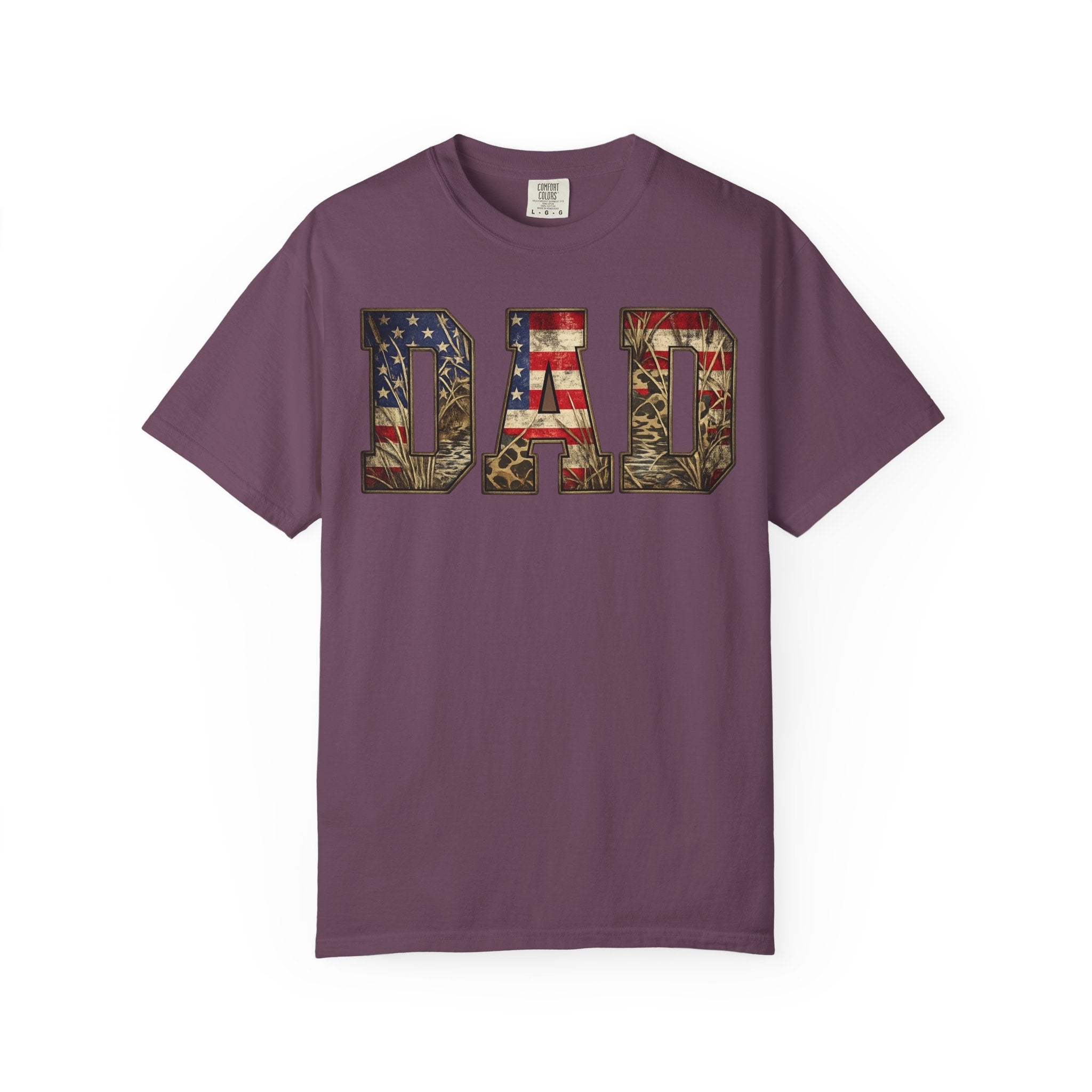 Dad Patriotic T-Shirt — American Flag & Camo DAD Tee (Father's Day Gift)