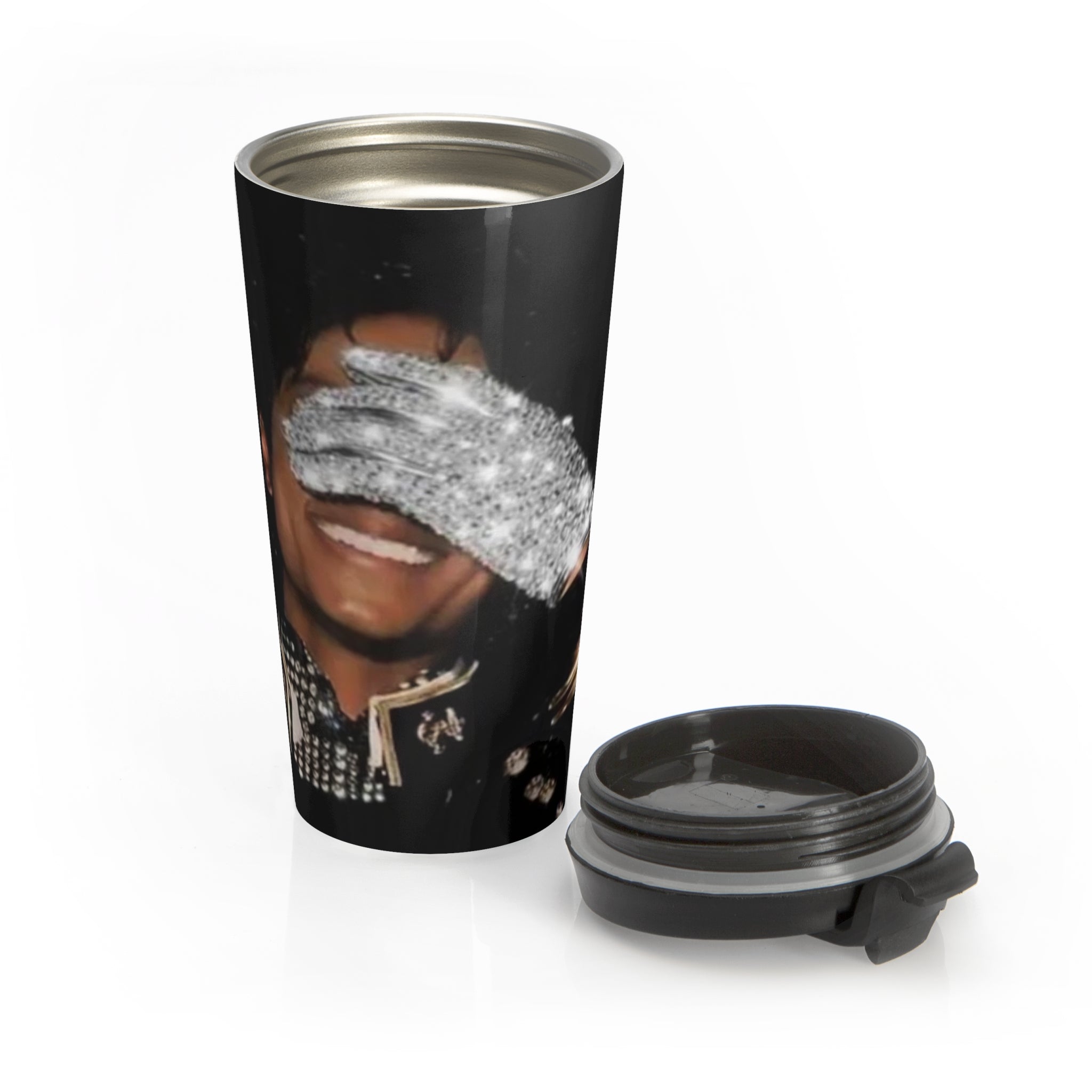 Glitter Glove Smile Travel Mug — Stainless Steel Insulated Coffee Tumbler