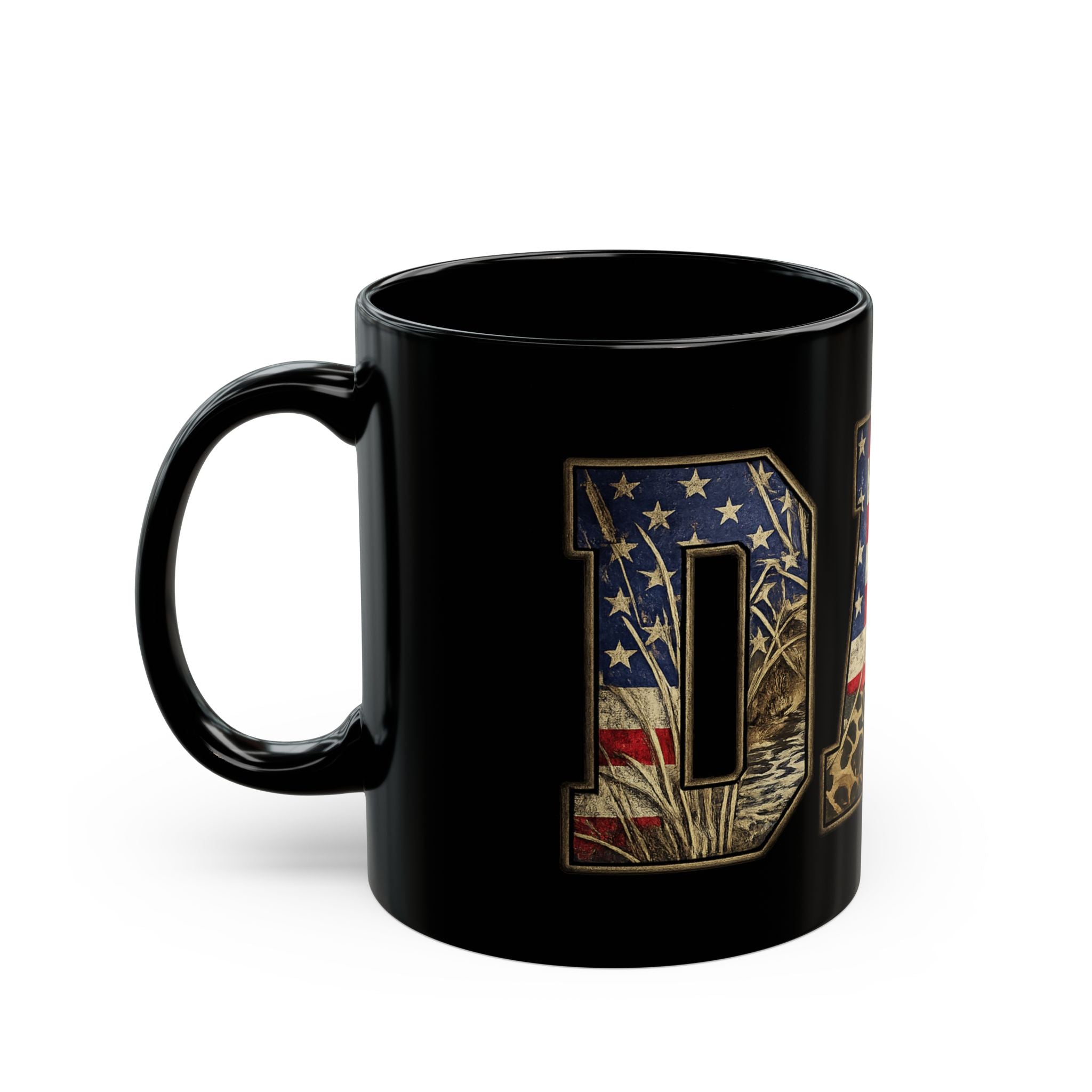 Dad Flag Mug — American Flag Camouflage Coffee Cup (11oz & 15oz)