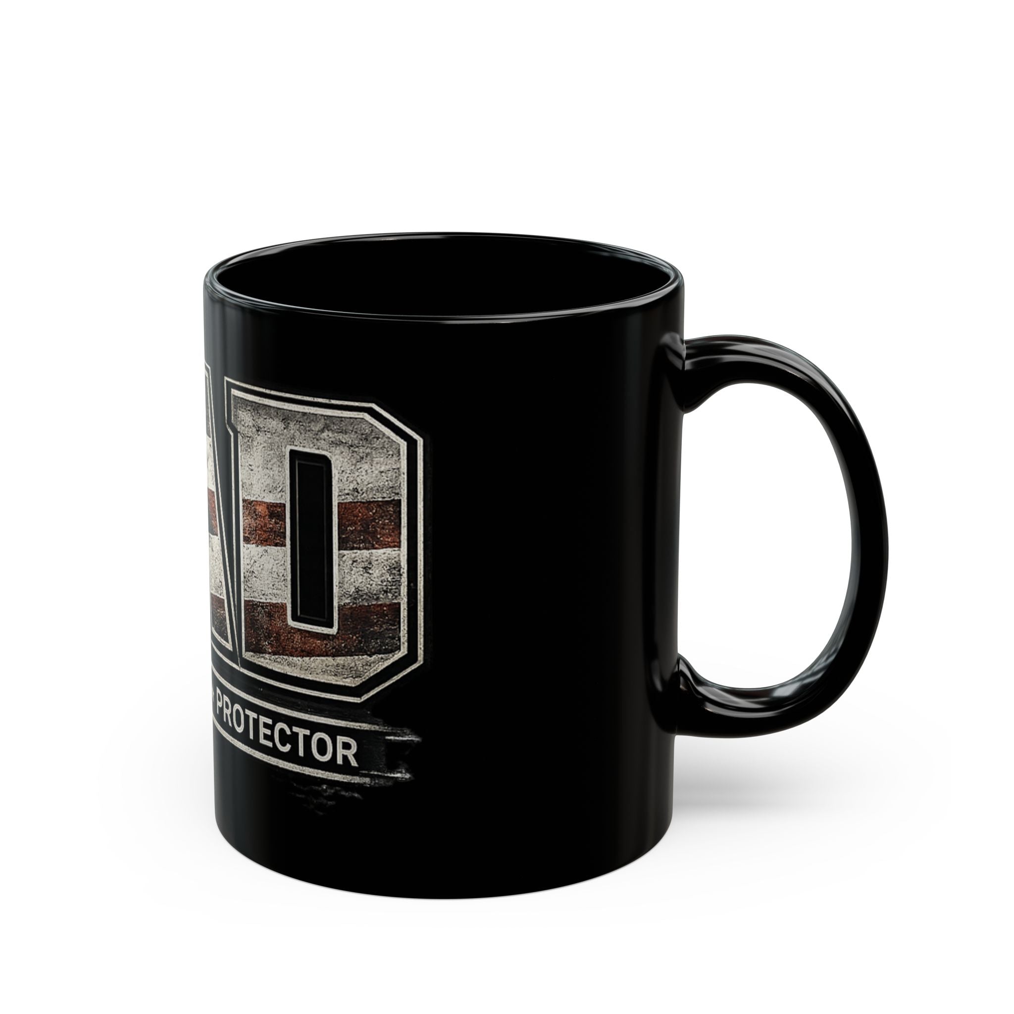 Dad Patriotic Black Mug — "Dad: Husband • Hero • Protector" Coffee Cup (11oz/15oz)