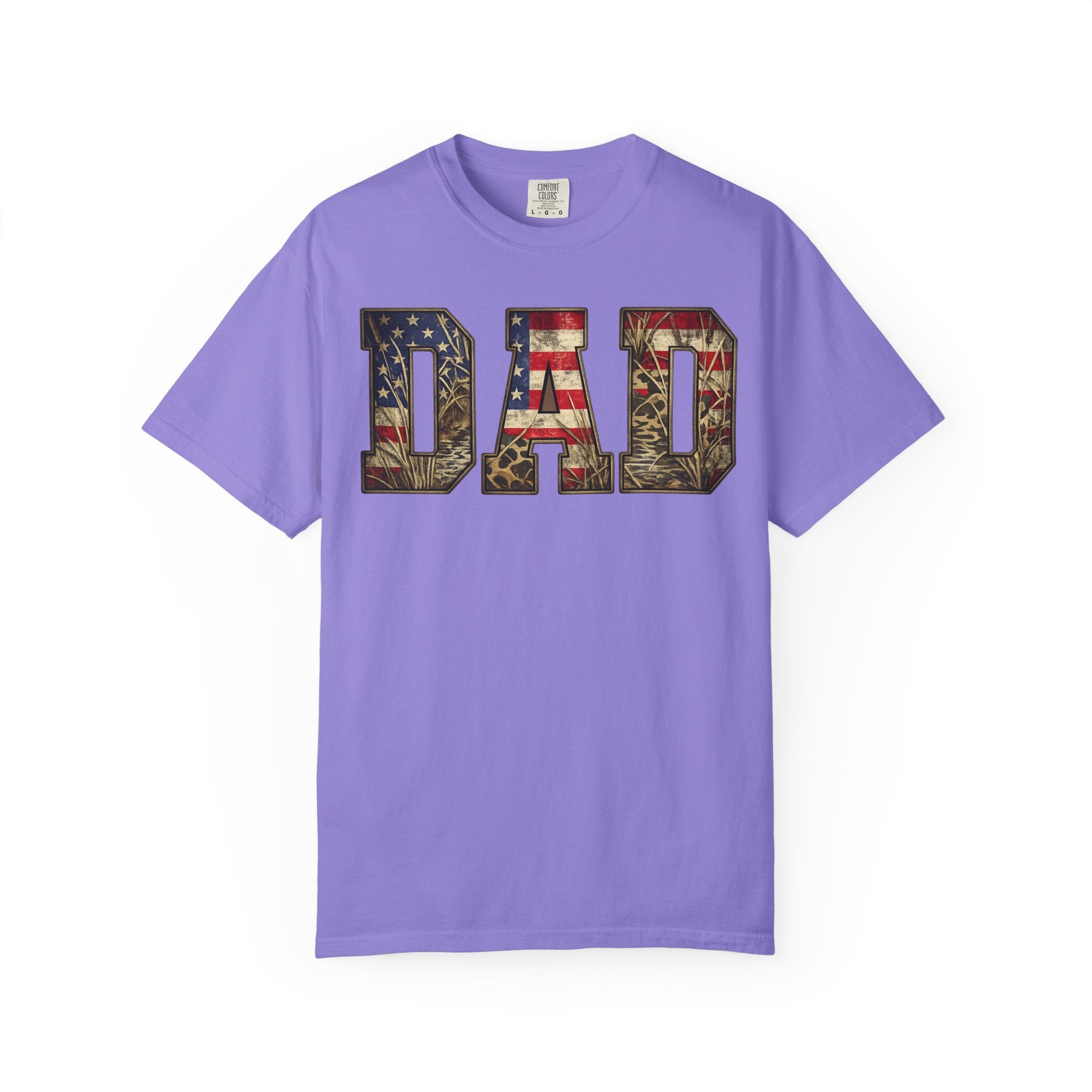 Dad Patriotic T-Shirt — American Flag & Camo DAD Tee (Father's Day Gift)