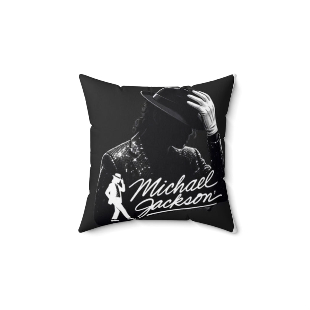 Silhouette Icon Square Pillow — Pop Music Legend Design