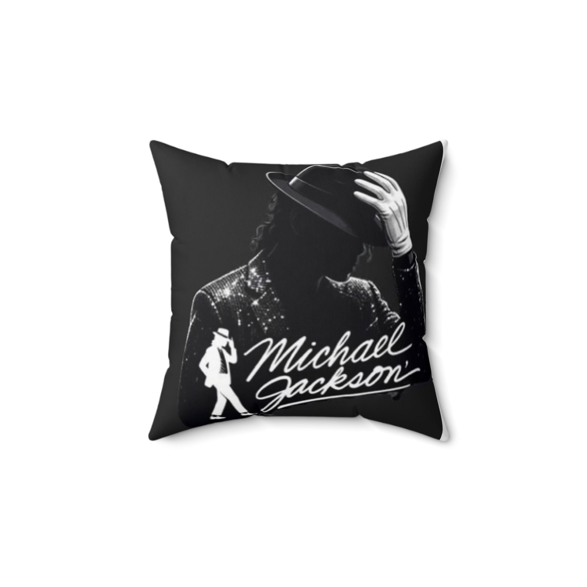 Silhouette Icon Square Pillow — Pop Music Legend Design