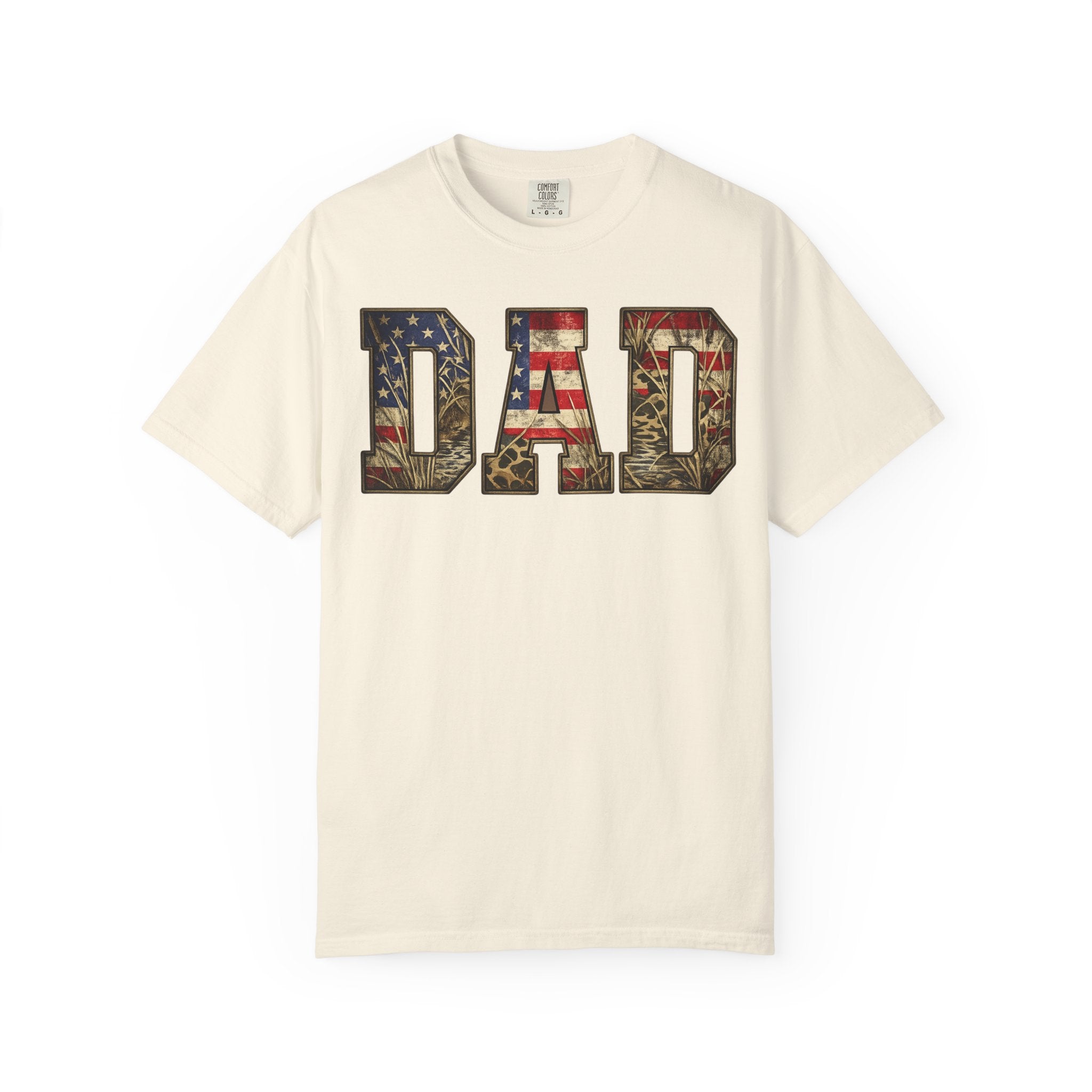 Dad Patriotic T-Shirt — American Flag & Camo DAD Tee (Father's Day Gift)