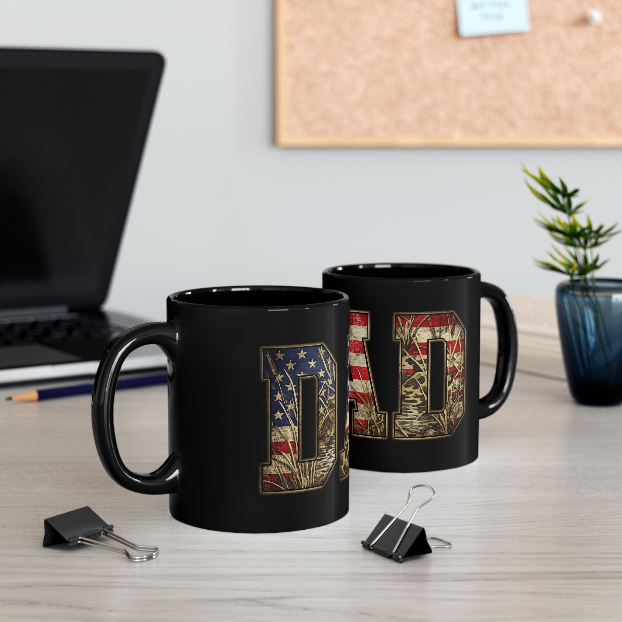 Dad Flag Mug — American Flag Camouflage Coffee Cup (11oz & 15oz)