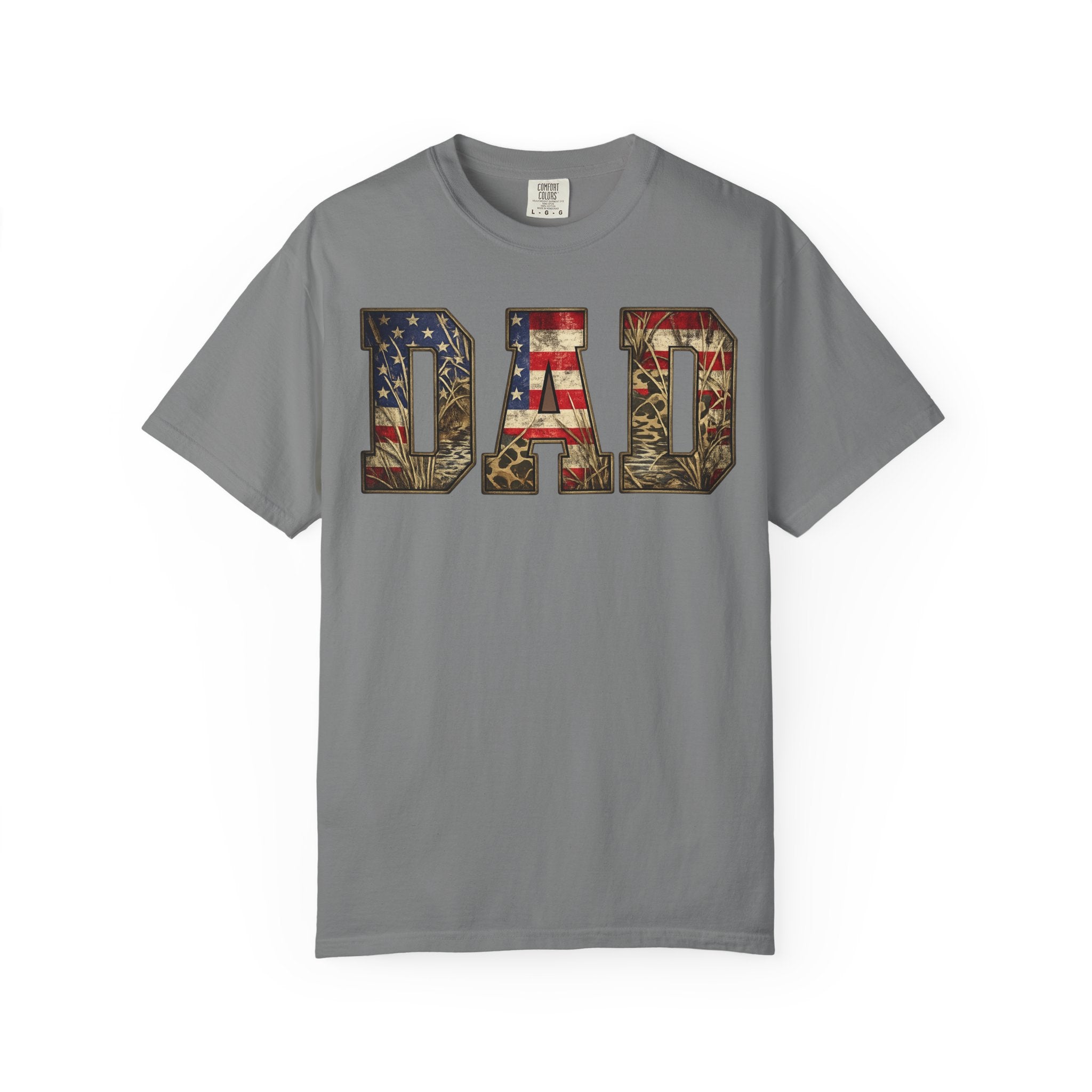 Dad Patriotic T-Shirt — American Flag & Camo DAD Tee (Father's Day Gift)