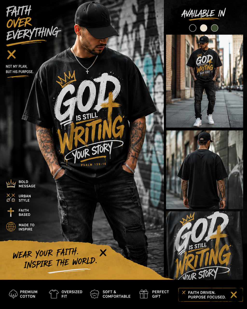 Christian Graphic Tee — "God Is Still Writing Your Story" Inspirational T-Shirt