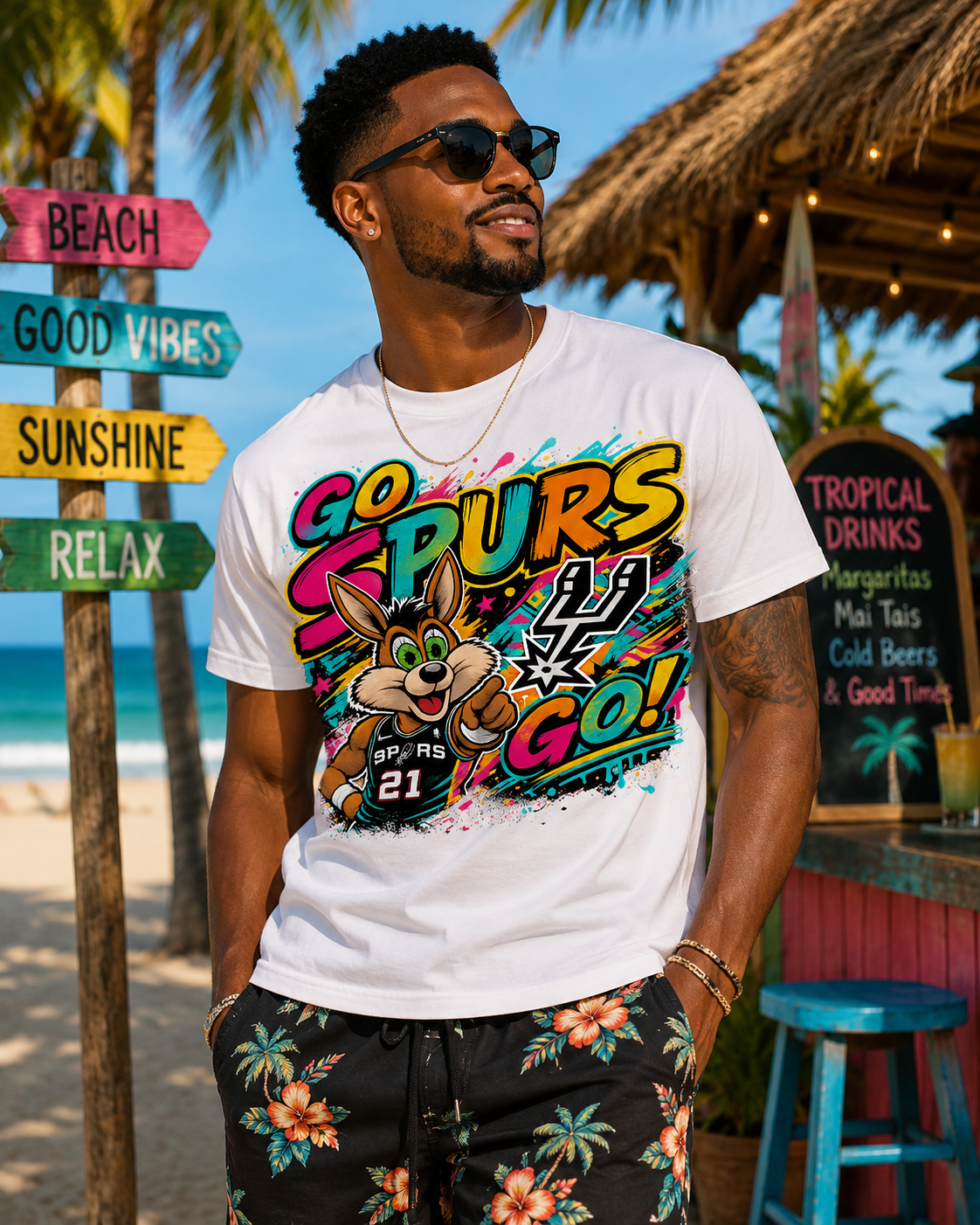 Spurs Mascot 'Go Spurs Go!' Graphic T-Shirt