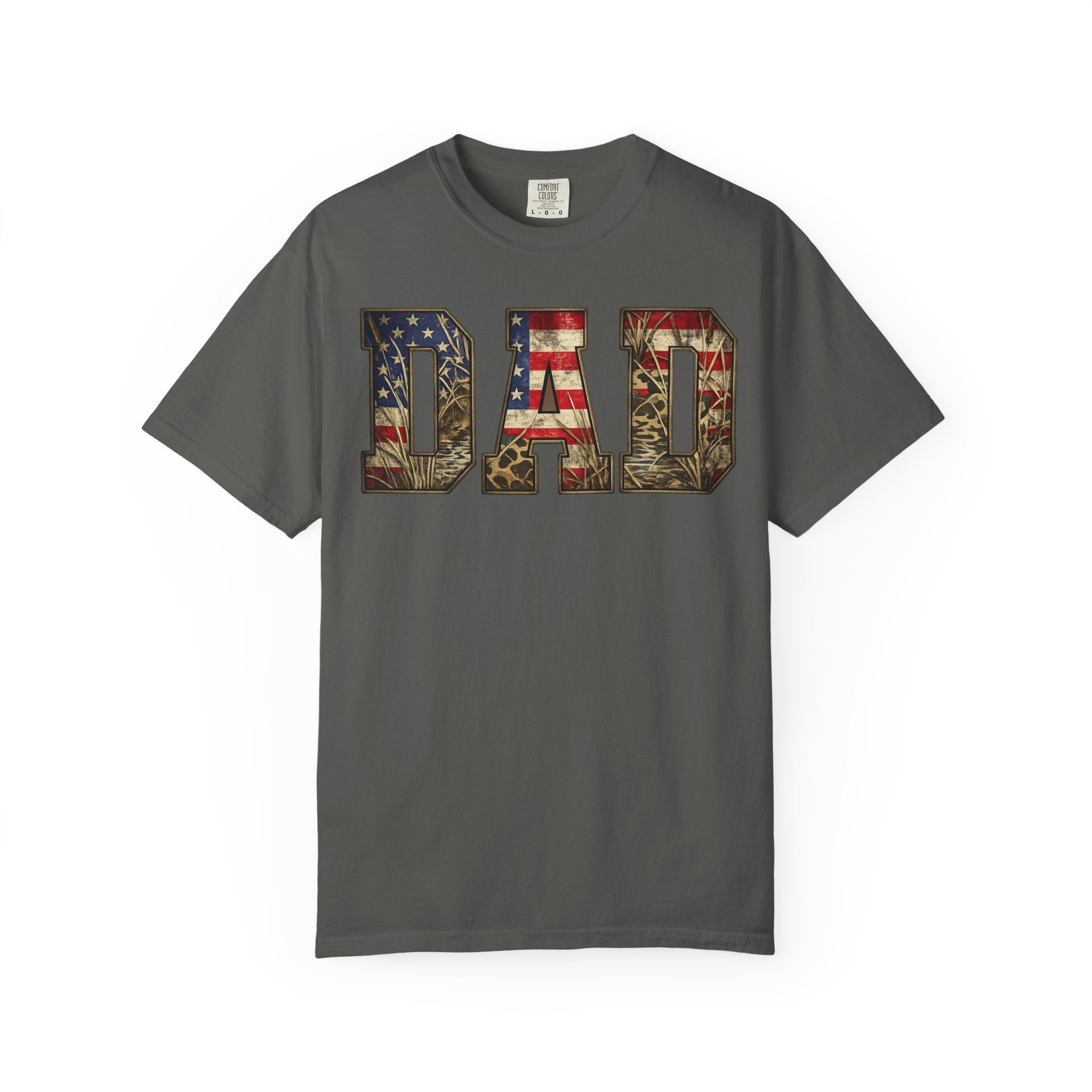 Dad Patriotic T-Shirt — American Flag & Camo DAD Tee (Father's Day Gift)