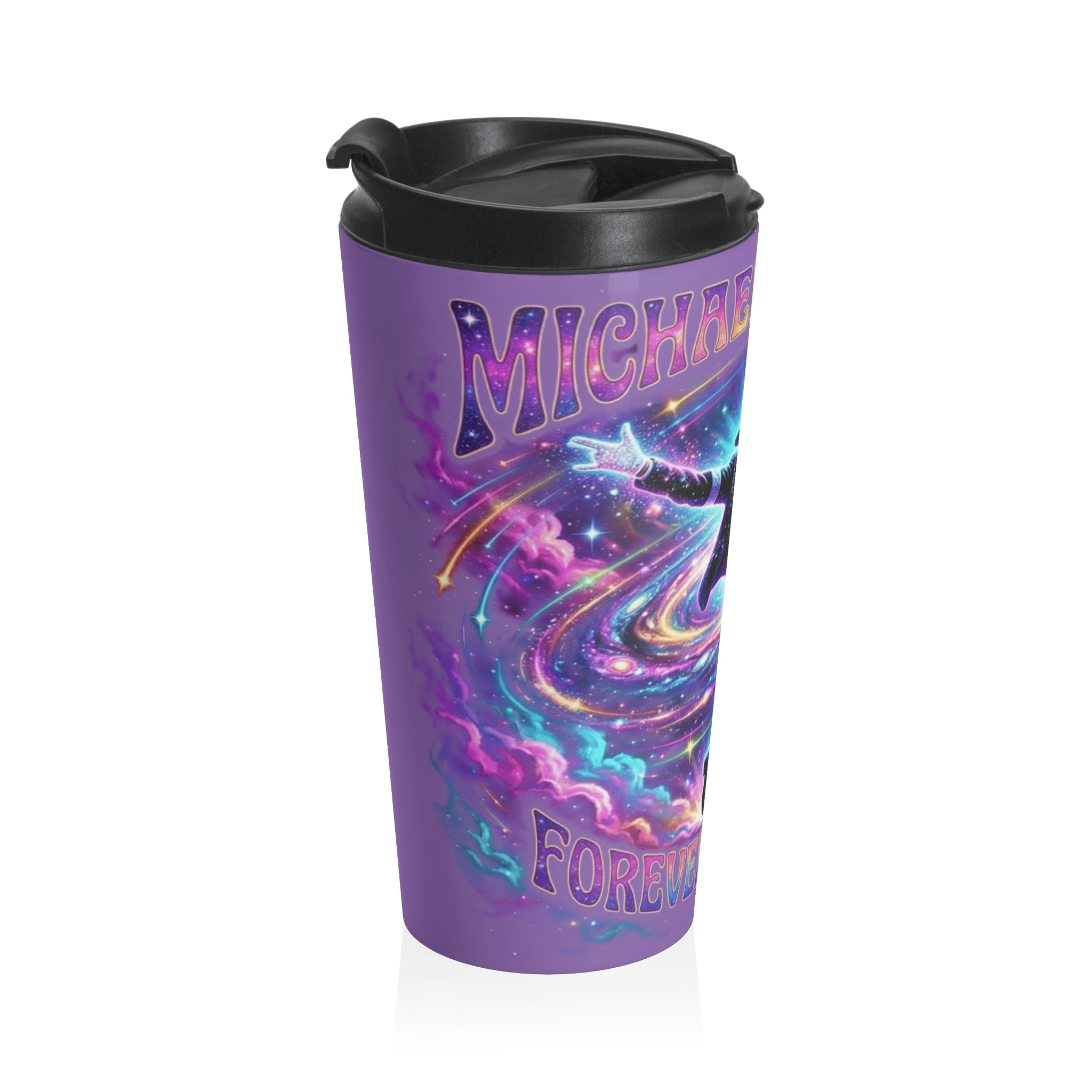 Michael Jackson Tribute Travel Mug — Retro Dance Galaxy Stainless Steel Tumbler