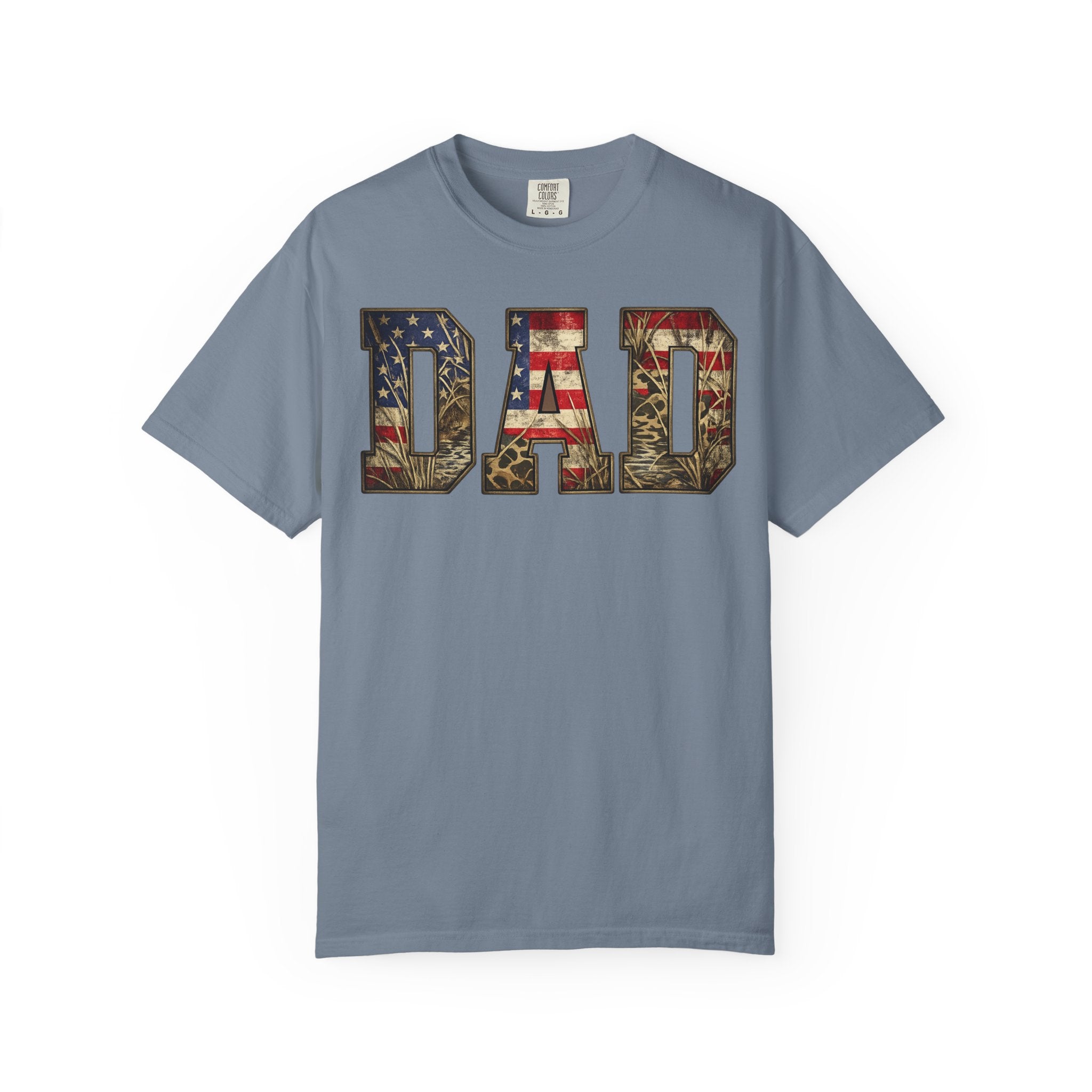 Dad Patriotic T-Shirt — American Flag & Camo DAD Tee (Father's Day Gift)