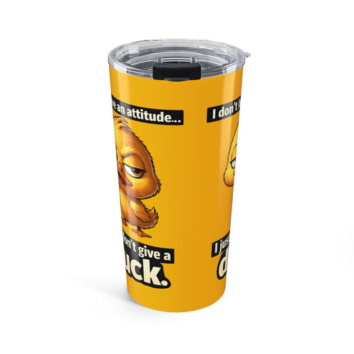 20oz Funny Attitude Tumbler – “I Don’t Give a Cluck” Yellow Chicken Travel Mug