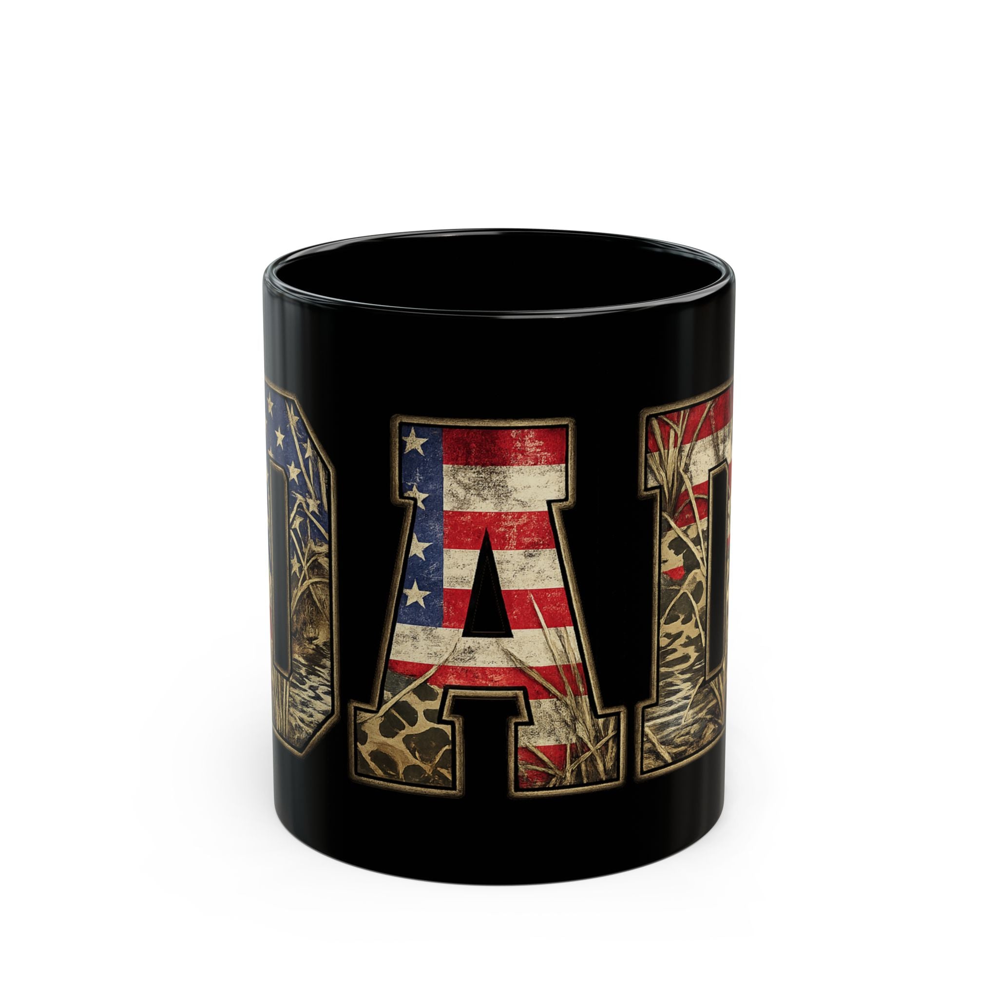 Dad Flag Mug — American Flag Camouflage Coffee Cup (11oz & 15oz)