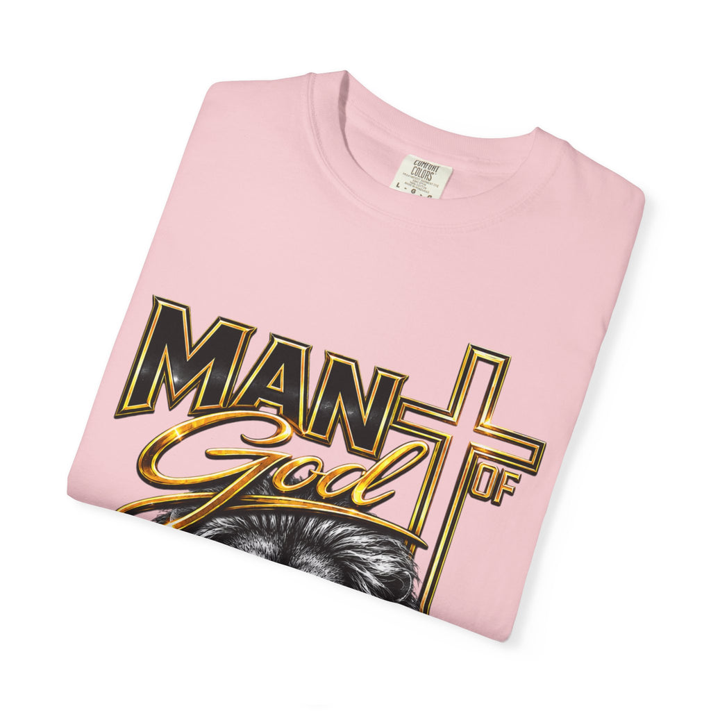 Man of God Lion T-Shirt — Christian Faith Cross Tee (Protector, Leader, Father)