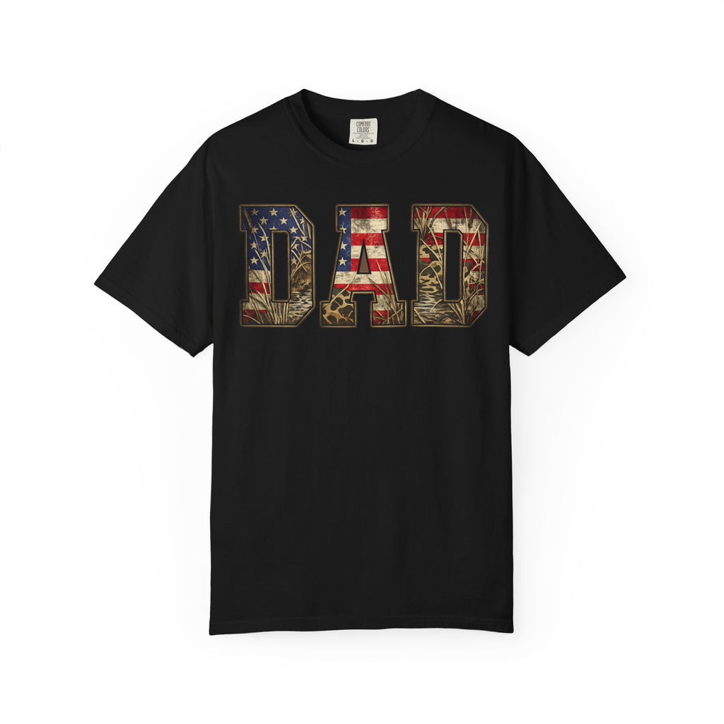 Dad Patriotic T-Shirt — American Flag & Camo DAD Tee (Father's Day Gift)