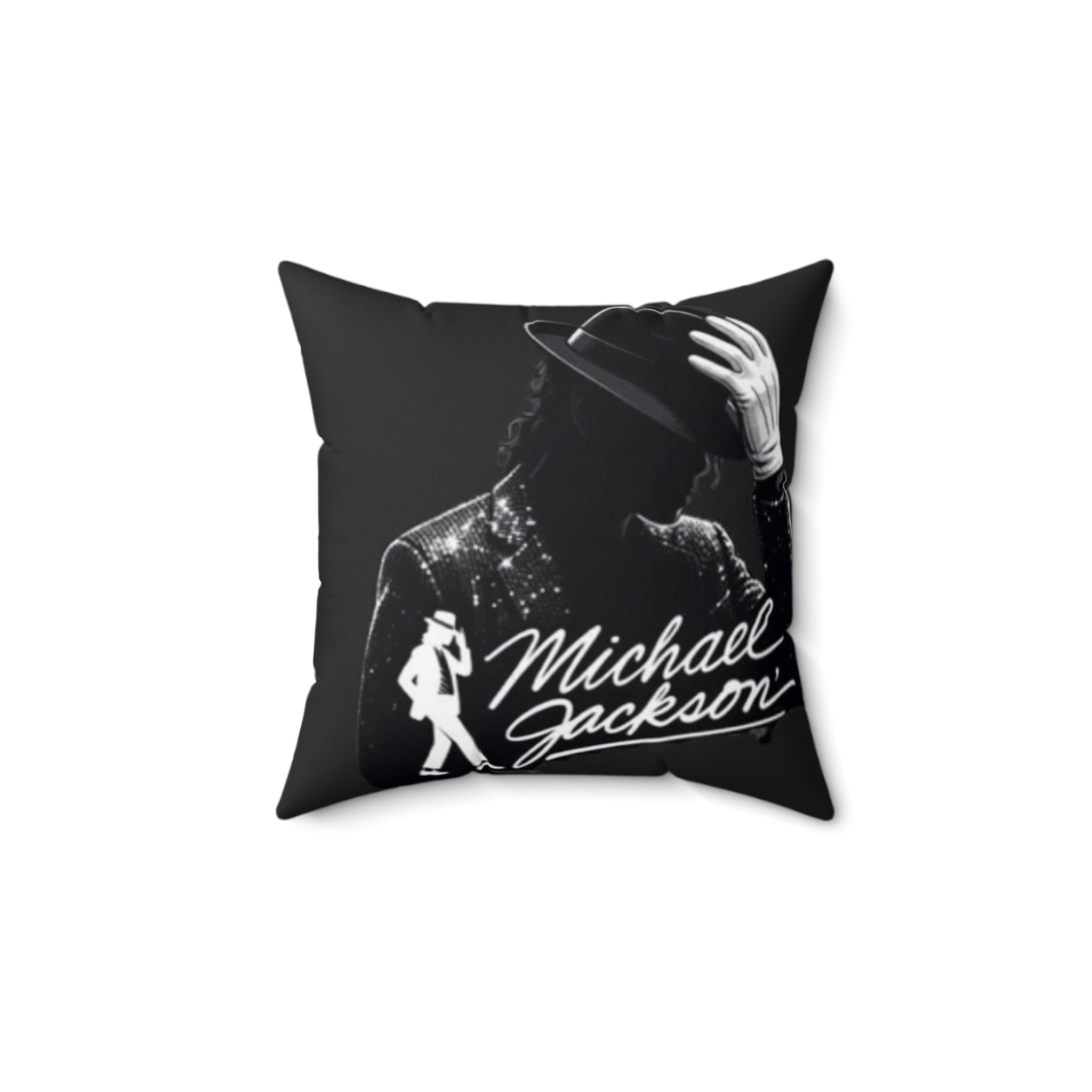 Silhouette Icon Square Pillow — Pop Music Legend Design