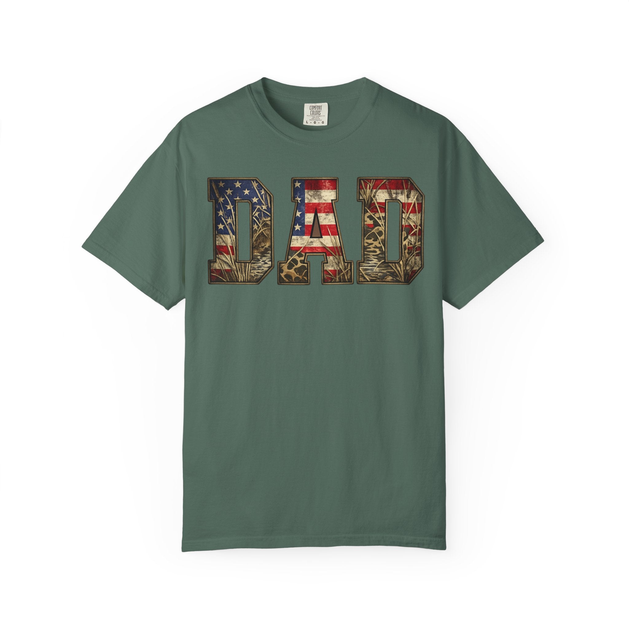 Dad Patriotic T-Shirt — American Flag & Camo DAD Tee (Father's Day Gift)