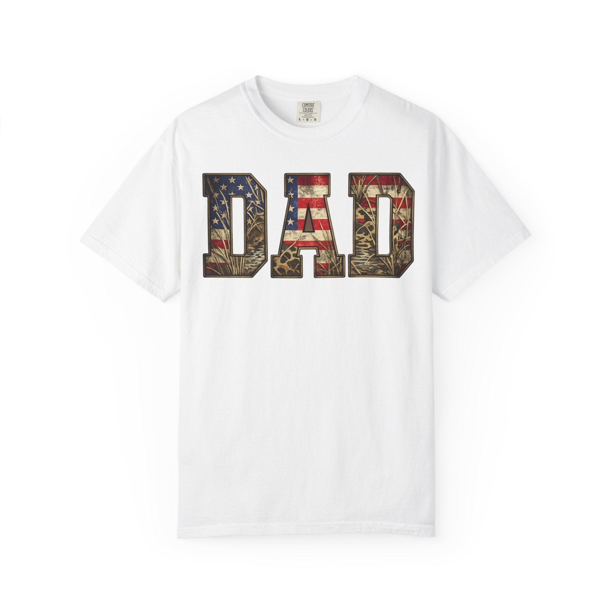 Dad Patriotic T-Shirt — American Flag & Camo DAD Tee (Father's Day Gift)