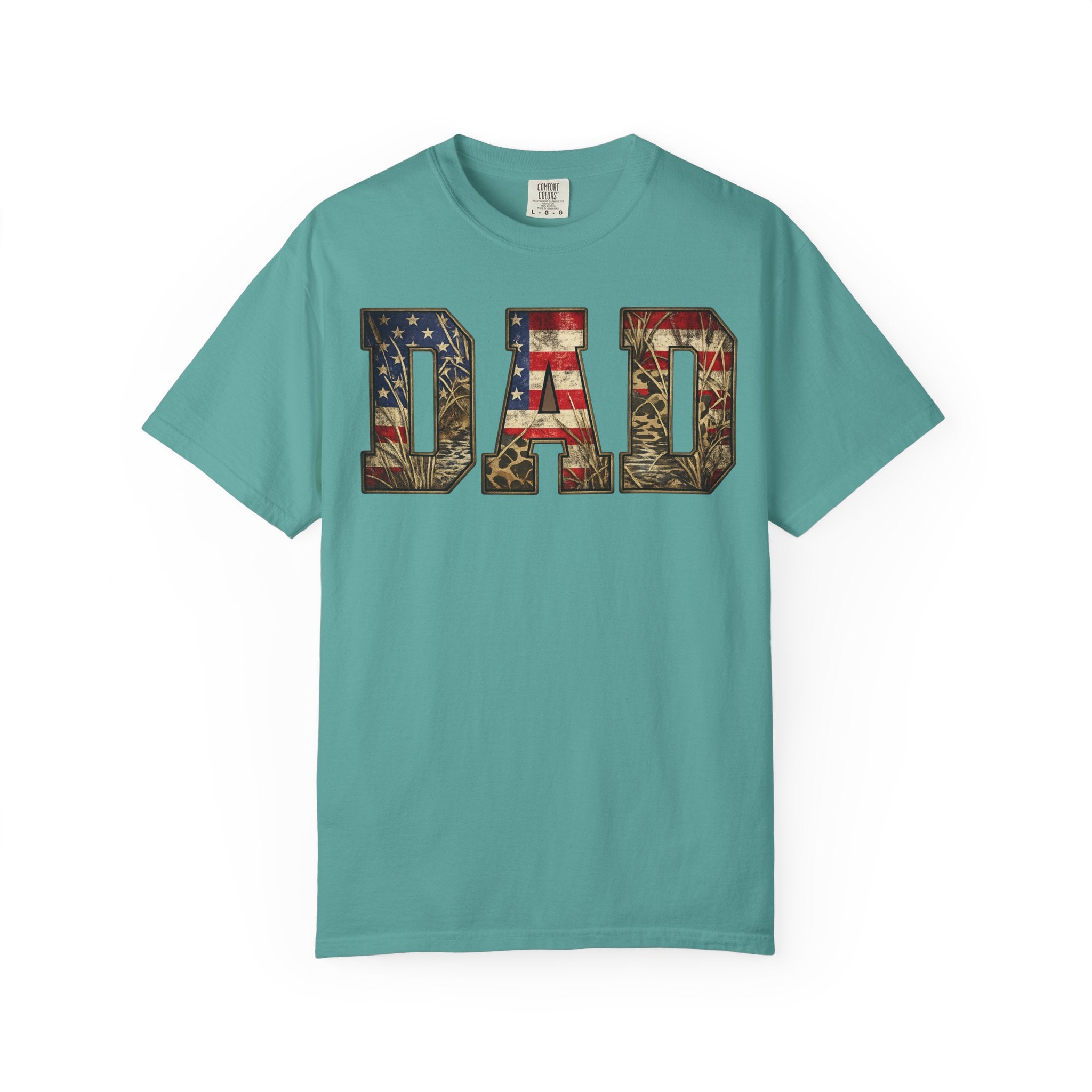 Dad Patriotic T-Shirt — American Flag & Camo DAD Tee (Father's Day Gift)