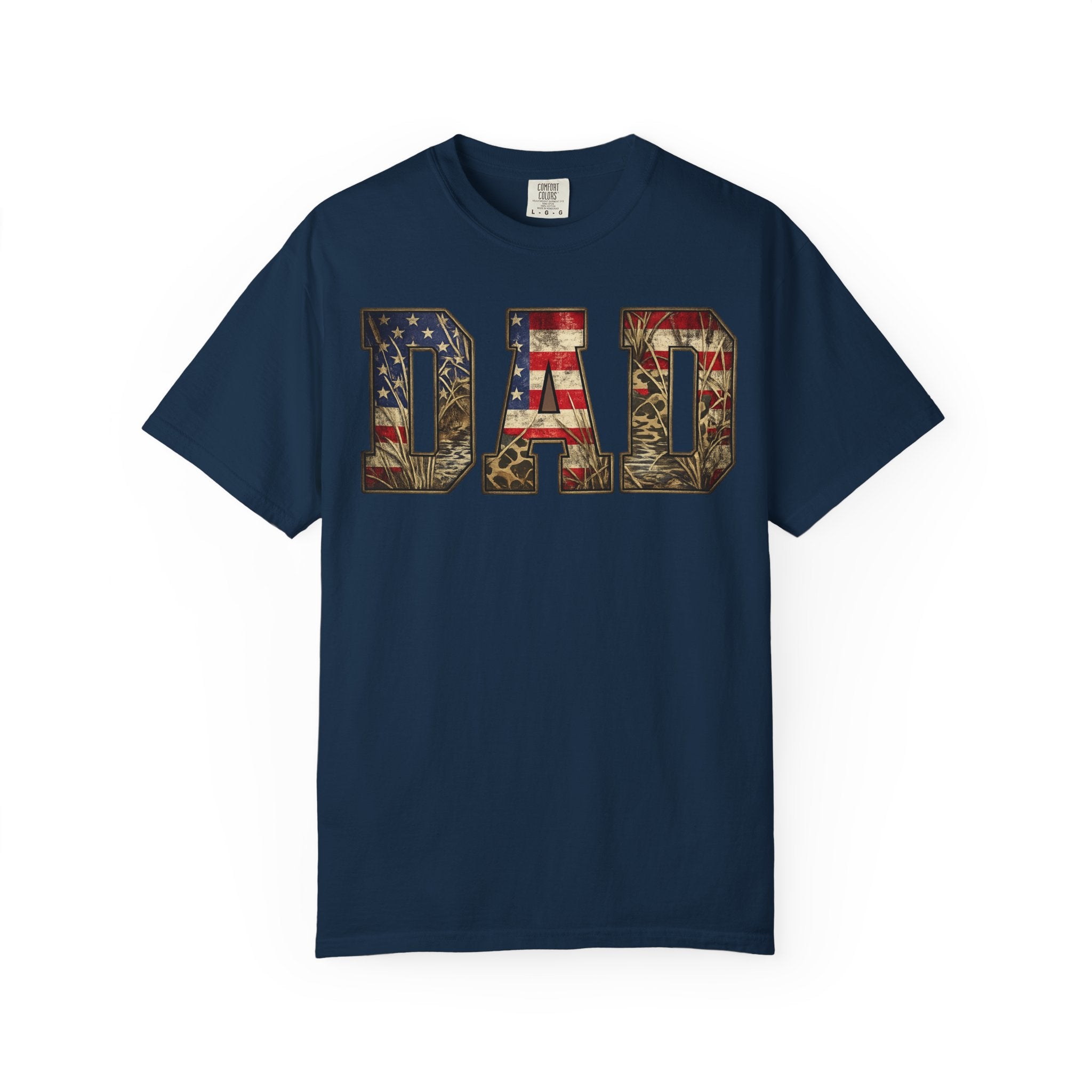 Dad Patriotic T-Shirt — American Flag & Camo DAD Tee (Father's Day Gift)