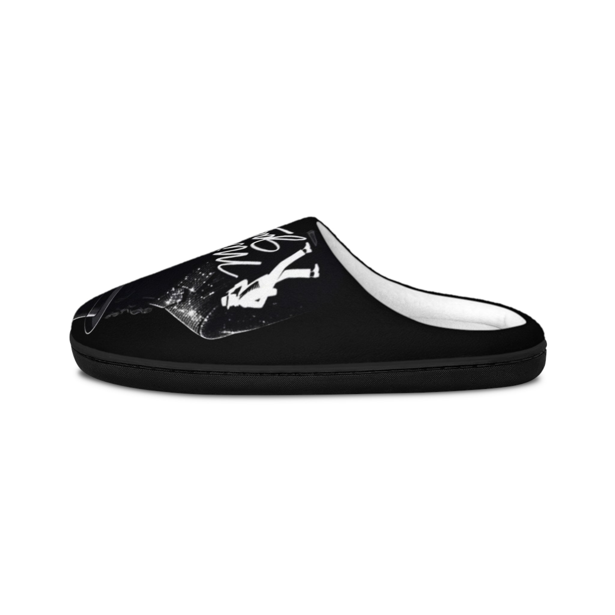 Retro Pop Icon Slippers — Signature Script Indoor Men’s Slippers
