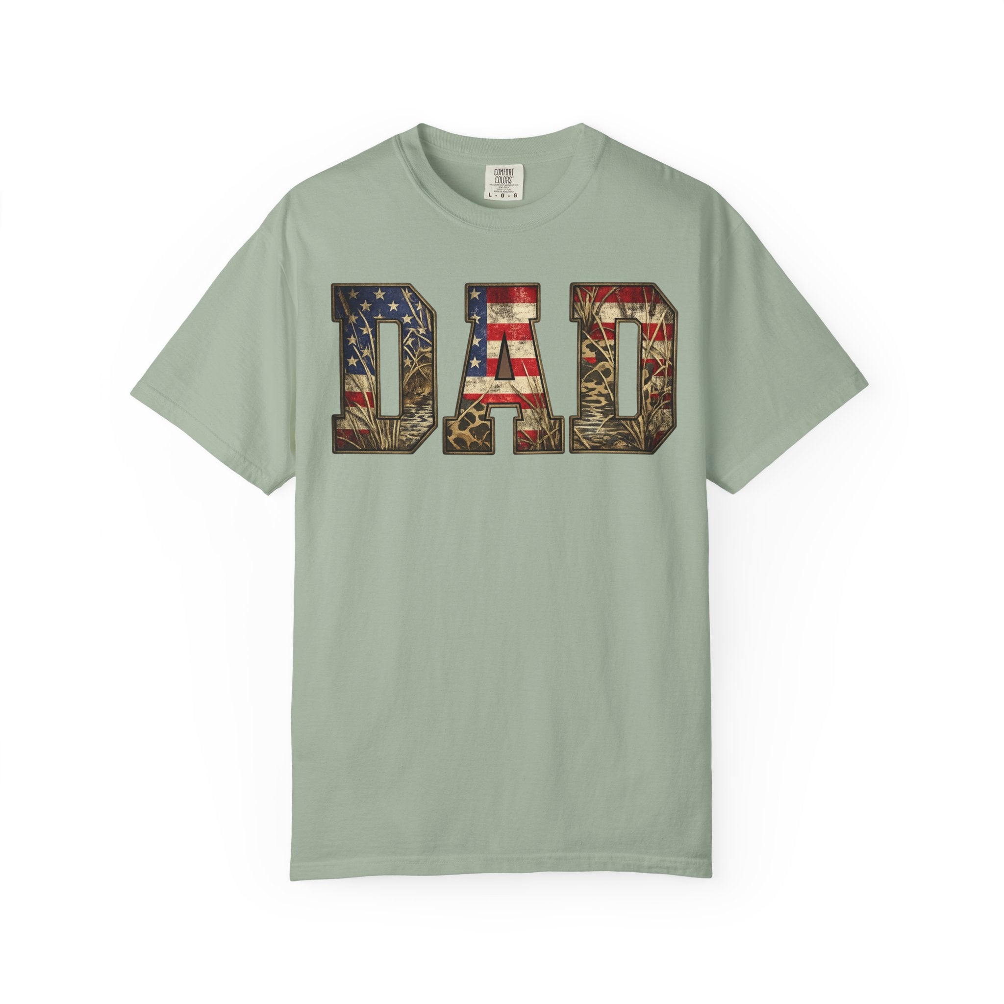 Dad Patriotic T-Shirt — American Flag & Camo DAD Tee (Father's Day Gift)