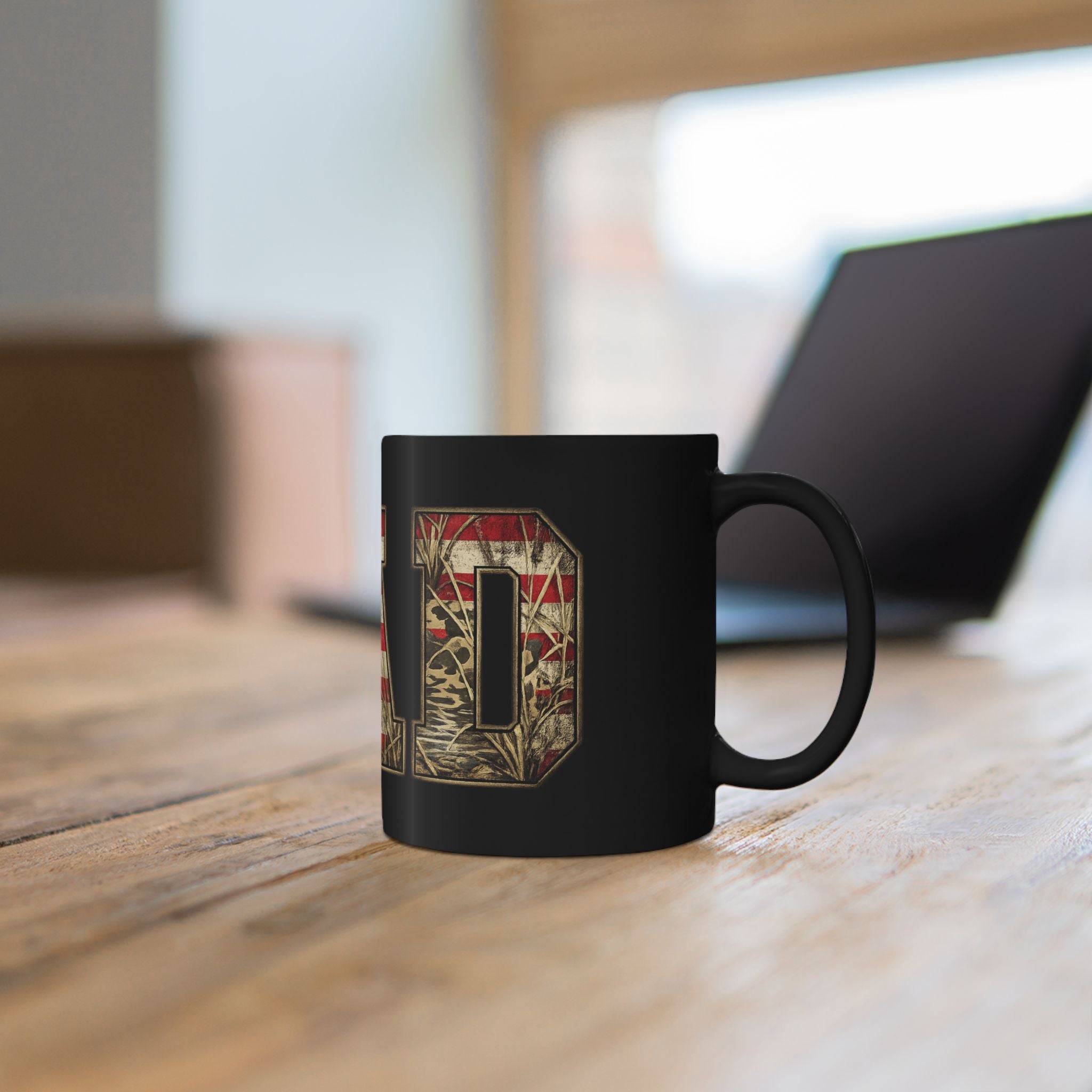 Dad Flag Mug — American Flag Camouflage Coffee Cup (11oz & 15oz)