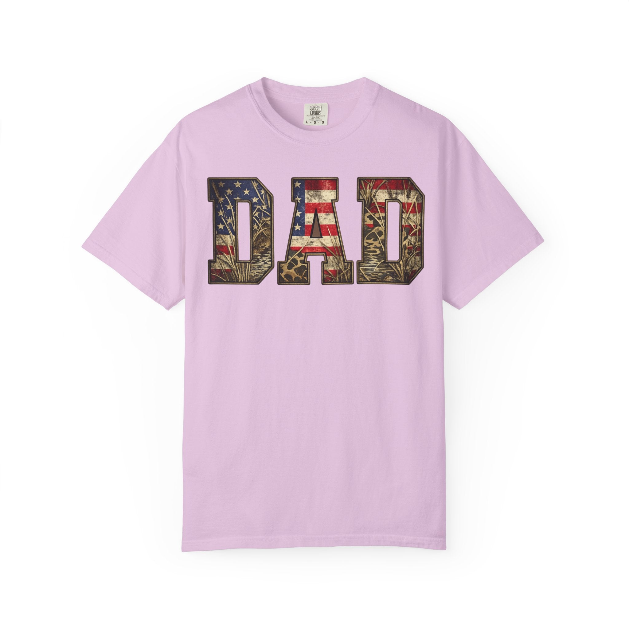 Dad Patriotic T-Shirt — American Flag & Camo DAD Tee (Father's Day Gift)