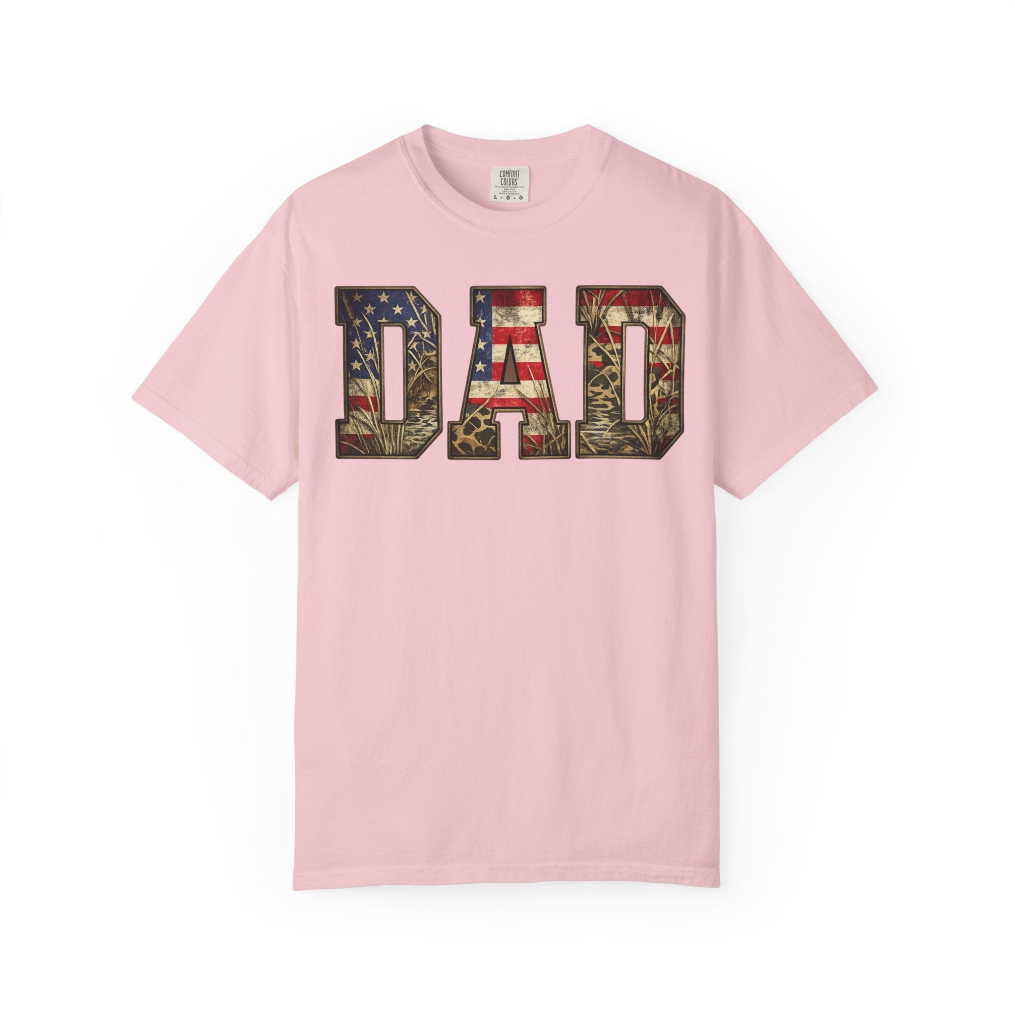 Dad Patriotic T-Shirt — American Flag & Camo DAD Tee (Father's Day Gift)